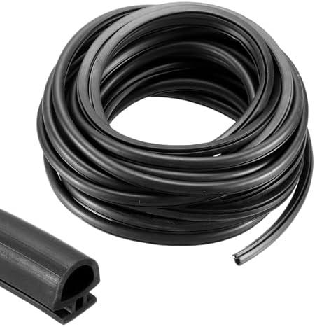 PATIKIL Window Weather Stripping Door Seal, 5/16" Wide Bulb Bubble TPE Weatherstrip Seal for 1/4" Slot Door Frame Window (10 m/33 ft, Black)