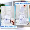 Juexica Acrylic Donation Box 10.2" x 5.6" x 4" Suggestion Raffle Box Tip Jar with Lock and Slot Wall Mount Safe Key Drop Ballot Fundraising for Home Office Vote(Clear)