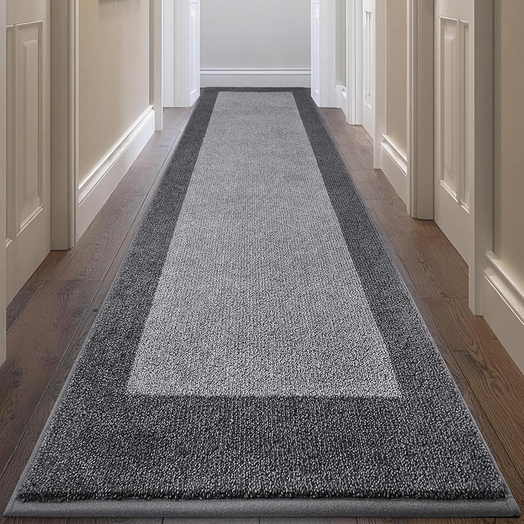 Machine Washable Runner Rug 32" x 144", Non-Slip Kitchen Rug for Floor, Absorbent Entrance Rug for Hallway, Bedroom, Living Room, (Roll Packing)