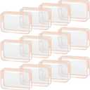 TISRATOK 12 PCS Clear Makeup Bag for Women with Zipper, TSA Approved Toiletry Pouch, Cosmetic Bag Bulk for Travel Organizer Essentials - Orange-pink, Large