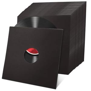 Oungy 30 Pack Vinyl Record Inner Sleeves, Anti-Static PO Lined Record Sleeves for 12 Inch LPs, Frosted Black 110g Heavyweight Paper Vinyl Protective Sleeves
