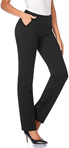 Tapata Women's 28''/30''/32''/34'' Stretchy Straight Dress Pants with Pockets Tall, Petite, Regular for Office Work Business, XL
