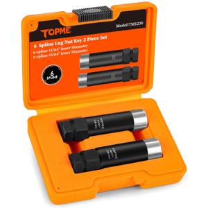 2 Piece 6 Spline Lug Nut Socket Set,6 Point Lug Nut Key 41/64" and 45/64 "for M12x1.25,M12x1.5 Lug Nuts,for Easy Installation and Removal of Lug Nuts on Aftermarket Wheels