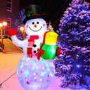 AerWo 5ft Christmas Inflatables Outdoor Decorations, Inflatable Snowman Christmas Blow Up Yard Decorations with Rotating LED Lights for Yard Garden Decorations Indoor Outdoor