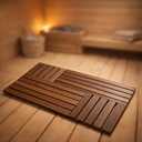 Nuanchu Non-Slip Wood Sauna Mat, 32 x 20 Inch Extra Large Wooden Shower Bath Mat for Sauna Room Bathroom Sturdy Platform for Luxury Spa Home Indoor Outdoor