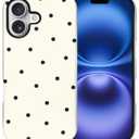 for iPhone 17 Case,Hybrid 2-Layer Hard Shell + Silicone Protective Case -Resistant Shockproof- Black and White Dots