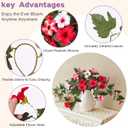 Artificial Flowers for Outdoor UV Resistant Fake Petunias for Outside, 10"D x 8"W x 1"H