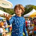 UNIFACO UPF 50+ Little Boys Long Sleeve Rash Guard Swim Shirt Premium Sun Shirt for 1-8 Years