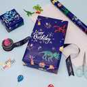 Vnaaem Dinosaur Wrapping Paper Roll - 17 Inches x 32.8 Feet Dinosaur Birthday Gift Wrap Kids Boys Dinosaur Wrapping Paper Blue Design Party Favor Wrapping Paper Roll