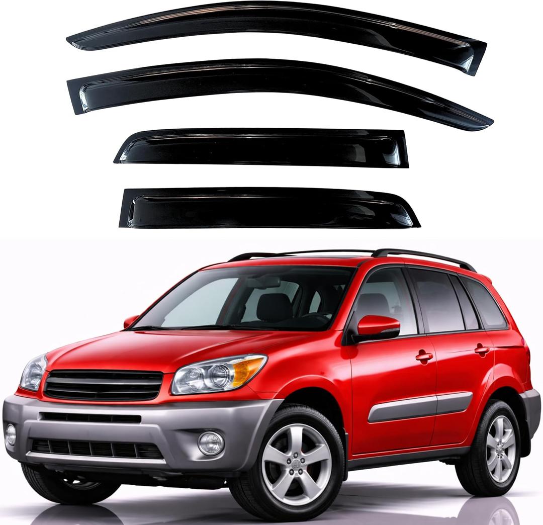 KPY Rain Guards Fit for 2001-2005 Toyota Rav4, Out-Channel Window Visors Vent Wind Deflectors 4PC, Car Accessories for 01-05 Rav4