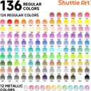 Shuttle Art 136 Color Pencils for Adult Coloring Book, Soft Core Colored Pencils Set for Doodling, Sketching, Drawing, Art Supplies