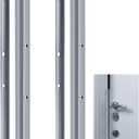 MorningRo 2 Pack 12 Inch Steel Door Latch Guard Plate Constructed Latch Shield Gray Painted Swing in Doors Plate Cover Protector for Security Strike Against Forced Entry Easy to Install