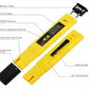 Digital pH Meter Tester Pen for Water, Pre-Calibrated, High Accuracy 0.01, 014 pH Range, Pocket Size for Drinking Water, Pool, Aquarium & Hydroponics (Yellow)