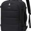 LOVEVOOK Travel Backpack for Women Men, 40L Lightweight Puffy Flight Approved Carry On Backpack Fits 17'' Laptop, TSA Personal Item Travel Bag, Waterproof Weekender Trip Work Luggage Daypack, Black (18.9 inch)