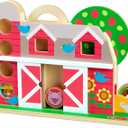 Melissa & Doug GO Tots Wooden Barnyard Tumble with 4 Disks - FSC Certified