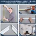 Leinuosen 6 Pcs Pre Cut Wall Molding Set Ready to Assemble Wainscoting Panels for Interior Wall Decor Living Room Bedroom 3 Top 3 Bottom Accent Installed with Glue(Classic)