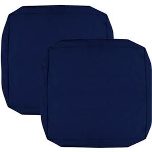 FLYMEI Patio Cushion Covers 22x22x3 Waterproof Outdoor Cushion Cover Replacement 2Packs Outdoor Seat Cushion Slipcover for Rattan Chair Sofa, Navy Blue