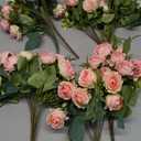 Zeyune 8 Pack 12 Inch Artificial Rose Bouquet Silk Roses Flowers Bunches Bulk Fake Roses for Wedding Bridal Home Office Garden Parties Decoration(Pink)