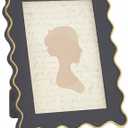 5x7 Inch Black Scalloped Picture Frame Cute Wavy Edge Wooden Wave Scallop Photo Frame for Desktop Display Home Decor Family Friends Wedding Graduation Gifts