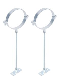 2PCS 10"Chimney Pipe Bracket,Wall Support Chimney Pipe HolderStove Pipe HangerB Vent Wall StrapRigid Split Ring Hanger,for 8" (10" O.D.) Double Wall Insulated Chimney PipeLengthened 16-inch Screw