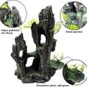 Tfwadmx Aquarium Mountain View Moss Tree Rock Cave Fish Tank Stone Ornament Landscape Decoration with Small Plants