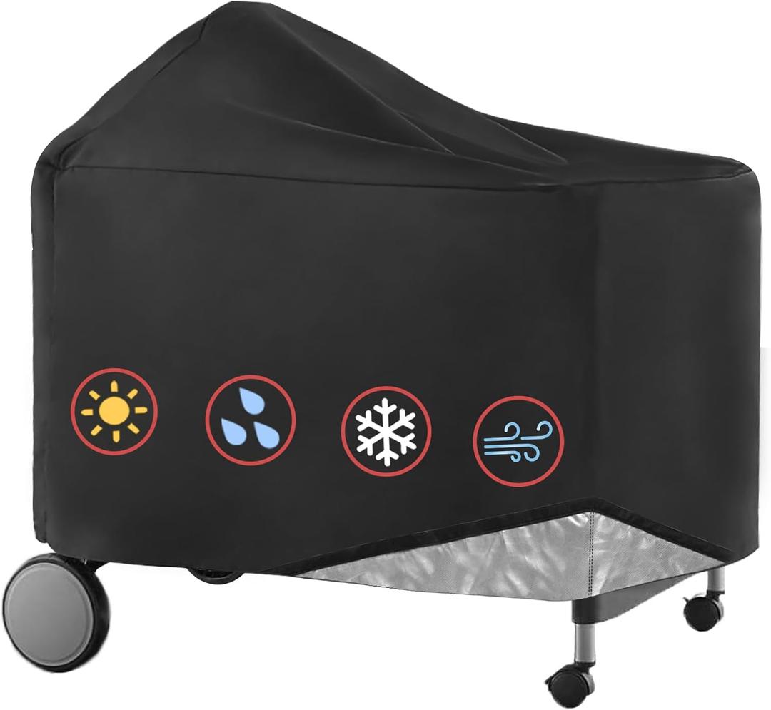7152 Grill Cover for Weber Performer Deluxe 22 Inch Charcoal Grills, Waterproof BBQ Grill Cover, Fade Resistant and Tear Resistant