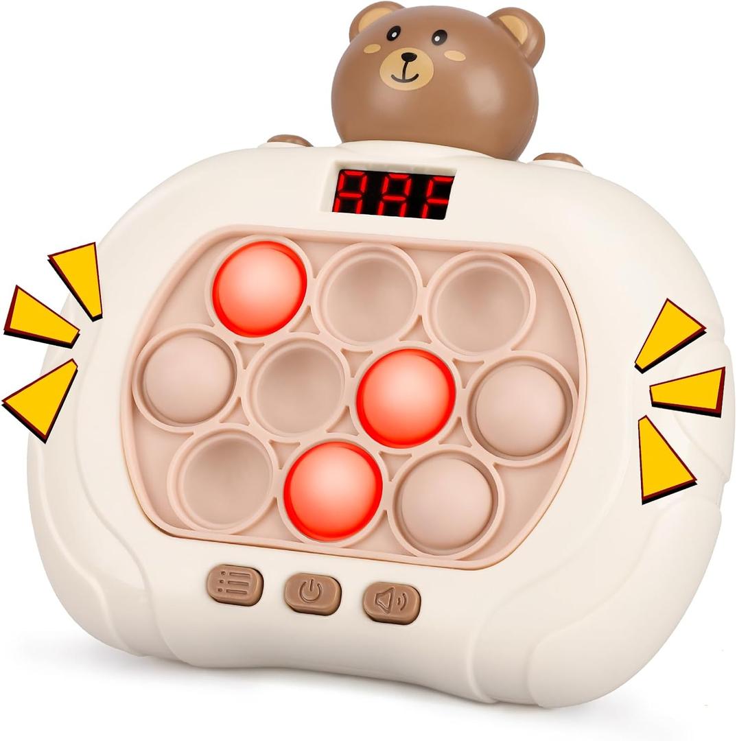 Blackma Fast Push Light Up Fidget Toys for Kids, Handheld Puzzle Game Sensory Toys, Christmas Toys Gifts for 3-12 Year Old Boys Girls (Bear)