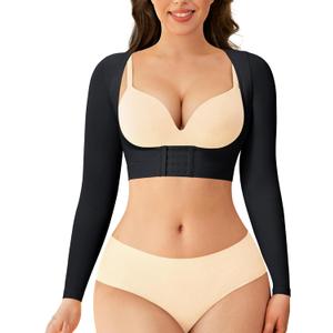 LODAY Arm Compression Sleeve Women Upper Arm Shaper Lipo Post Surgery Arm Sleeves for Women (Large, Black)