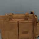 Tote Bag for Women With Compartments,Large Canvas Tote Women's Purse Crossbody Bags Work Laptop Book Bag Satchels Handbags, Color: New Upgrade Brown 