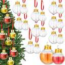 Patelai 18 Pcs Christmas Drink Balls Shot Glass Ornament Plastic Fillable Xmas Tree Ornaments Clear Xmas Water Bottle Bulbs for Holiday party Decoration(Round,50 Ml100 ml)
