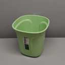 Square Trash Can - Compact Wastebin for Bathroom, Kitchen, Office, Home Use - Green - 1.8 Gallon