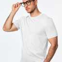 JMIERR Mens T-Shirt Short Sleeve Muscle Textured Knit Crewneck Slim T Shirt Gym Workout Athletic Tee Shirts (White, M)