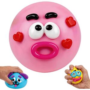 DIY Face Smushers Squishy Toy, Curiosities Dog Face Squishy Cute Slow Rise Relaxing Sensory Fidget Relief for Anxiety Relief, Pink