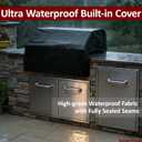 Built-in Grill Cover 38 Inch for Outdoor Island Grill, 600D Premium Built in Barbecue Grill Top Cover with Straps for Napoleon, Bull, Blaze, KitchenAid, Coyote etc, 38" x 28"x 24"