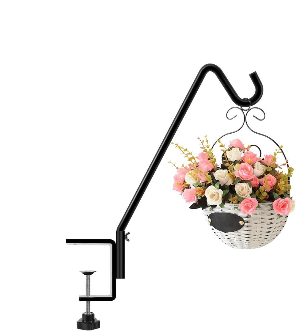 FEED GARDEN 1 Pack 14 Inch Deck Hook, Deck Bird Feeder Hanger, Applicable Deck Thickness 1 Inch-3 Inch