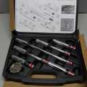 BILITOOLS 7 Piece Magnetic Swivel Spark Plug Socket Set with Gap Tool, 3/8-Inch Drive, 9/16'', 5/8'', 14mm, 16mm, 6 & 12 Point, CR-V