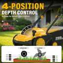 ZEGJAW Electric Dethatcher and Scarifier 2-in-1, 13-inch 12Amp Lawn Dethatcher, 4-Position Depth Adjustment with 30L Collection Bag, Quick-Fold, Keeps Lawn Health for Garden & Yard