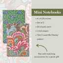 Set of 2 Soft Bound 6.25" x 4" Mini Stitched Notebooks (Leaf Me Not Paisley)