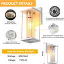 Outdoor Wall Light for House, Large Exterior Waterproof Lanterns, Sensor Wall Sconce Lamp, Waterproof Anti Rust Outside Coach Lights for House, Doorway, Garage (2 Pack White)