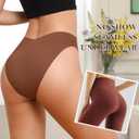ASIMOON High Waist Bikini Underwear Womens Seamless Lace No Show Panties Soft Stretch High Cut Panties 10 Pack (L)