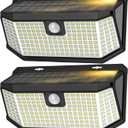 Aootek Solar Lights Outdoor 182 LEDs 2500Lm Solar Motion Sensor Lights IP65 Waterpro of with Wide Anglefor Patio Garden Garage Yard Front Door(2pack)