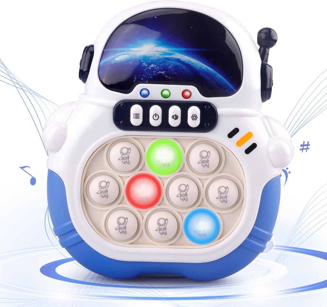 Blackma Fast Push Fidget Toy - Handheld Light Up Sensory Puzzle Game for Kids, Birthday & Easter Gift for Boys Girls Ages 3-12 (Blue-Astronaut)