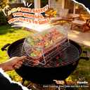 2-in-1 Rolling Grill Basket with Dual Handles, 304 Stainless Steel Rotatable BBQ Basket with Crank Handle & Straight Grip Handle, Grill Net for Vegetables, Shrimp & More, Gift Idea for Men, Dad, Husband