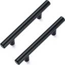 10 Pack Cabinet Pulls Matte Black Stainless Cabinet Handles, for Kitchen and Bathroom Cabinets, 5 Inch Length, 3 Inch Hole Center
