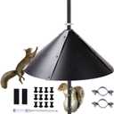 19 Inch Large Squirrel Baffle for Bird Feeder Pole, Guards for Outdoor Feeders, Shepherd's Hook Black, 1 Pack
