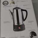 Elite Gourmet 6-Cup Electric Coffee Percolator  Stainless Steel, Fast Brewing, Keep Warm with Auto Shut-Off, Clear Brew Progress Knob, Cordless Serving Base, Reusable Filter, 1000W