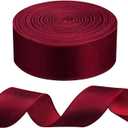WILLBOND 50 Yards 2.5 Inch Christmas Velvet Wired Ribbon Fabric Decorative Ribbon for DIY Craft Bows Wreath Gift Wrapping Christmas Holiday Wedding Indoor Outdoor(Burgundy)