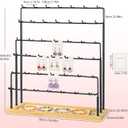 Earring Display for Vendors, 6 Tiers Earring Rack Display Holder Stand, Earring Organizer Holder, Jewelry Display for Selling Earings Cards, Necklaces Rings Bracelets, Keychains (Black)
