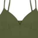 REORIA Butsmooth Womens Sexy V-Neck Sleeveless Double Lined Going Out Y2K Trendy Cami Shirt Cropped Tank Tops (Green)
