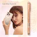 DOMAVER Desert Titanium for iPhone 16 Pro Max Case Glitter with 2X Screen Protector [Fit for MagSafe] Cute Girly Bling Diamond Phone Case Built-in Camera Lens Protector, Military Protection Cover